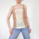 Rêvelance Vintage Boho Crochet Top Handmade Neutrals Tan Ecru Camisole Pointelle Knit 00001