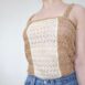 Rêvelance Vintage Boho Crochet Top Handmade Neutrals Tan Ecru Camisole Pointelle Knit 00004