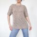 Rêvelance Vintage Boho Summer Knit Handmade Sweater Pointelle Knit Greige 00001