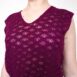 Rêvelance Vintage Lace Knit Vest Purple Cinched Waist Handmade Crochet Top 00003