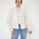 Rêvelance Vintage Linen Blazer Ecru Jacquard Floral Pearl Buttons 00006