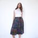 Rêvelance Vintage Pleated Skirt Trachten Castle Landscape Purple Wool Skirt 00001