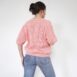 Rêvelance Vintage Summer Cable Knit Top Floral Embroidery Pastel Peachy Rose 00004