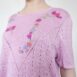 Rêvelance Vintage Summer Pointelle Knit Top Floral Embroidery Pastel Purple Lilac Scoop Neck 00003