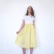 Rêvelance Vintage Wrap Skirt with Pockets Stripes Pastel Yellow 00001