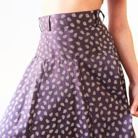 Revelance Vintage Rockabilly Paisley Skirt Purple 00004