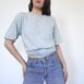 faded pale blue single stitch henley T shirt Revelance Vintage 00003