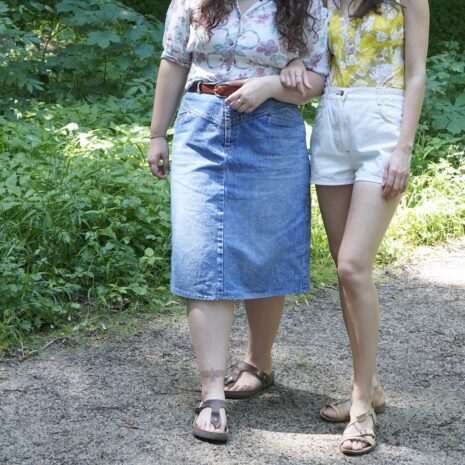 70s denim skirt midi with pockets Revelance Vintage00001