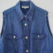 Blue Collared Linen Shirt Top Sleeveless XS Revelance Vintage00002