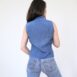 Blue Collared Linen Shirt Top Sleeveless XS Revelance Vintage00005