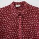 Red Floral Button Up Shirt Blouse Onesize Revelance Vintage00002