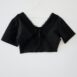 Romantic Vintage Crop Top Black Lace Up Deep V-neck S Revelance Vintage00001