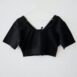 Romantic Vintage Crop Top Black Lace Up Deep V-neck S Revelance Vintage00004