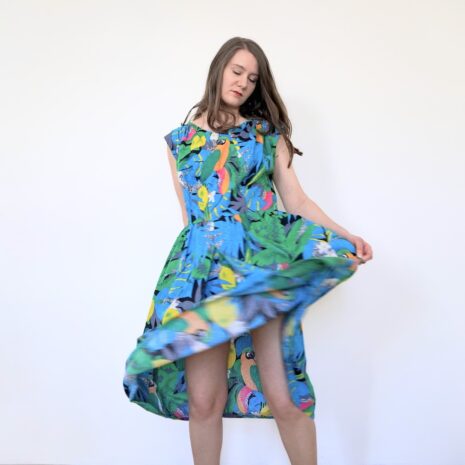 Tropical Print Vintage Cotton Dress Revelance Vintage 00002