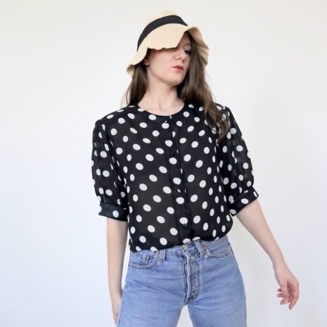 Vintage 80s Polkadot Blouse Revelance Vintage 00003