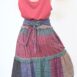 Vintage cotton skirt with stipes red green india skirt Revelance Vintage 00001