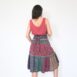 Vintage cotton skirt with stipes red green india skirt Revelance Vintage 00005