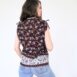 Vintage floral 90s blouse strap cinched vintage brown flower print cotton top Revelance Vintage00003