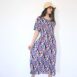 Vintage floral maxi dress plissee pleats Revelance Vintage00002