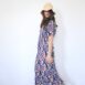 Vintage floral maxi dress plissee pleats Revelance Vintage00006