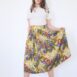 Vintage floral skirt Revelance Vintage + pointelle knit tee 00005