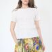 Vintage floral skirt Revelance Vintage + pointelle knit tee 00008