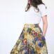 Vintage floral skirt Revelance Vintage + pointelle knit tee 00012