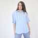 Vintage gingham top blue ruffles chambray Shirt Revelance Vintage00001