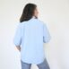 Vintage gingham top blue ruffles chambray Shirt Revelance Vintage00002