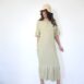 Vintage light khaki safari dress pleated Revelance Vintage00001