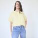 Vintage pastel yellow 80s blouse batwing sleeves Revelance Vintage00005