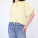 Vintage pastel yellow 80s blouse batwing sleeves Revelance Vintage00006