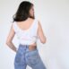 Vintage white crop top to tie triangles Revelance Vintage00003