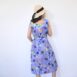 pastel blue Vintage Floral Dress with belt Revelance Vintage00005