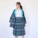 70s Two Piece Skirt Set Green Plaid Blazer Set Revelance Vintage 00001