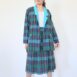 70s Two Piece Skirt Set Green Plaid Blazer Set Revelance Vintage 00002