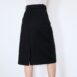 80s Deadstock Pure Wool Skirt in Black with Belt Revelance Vintage 00004