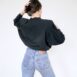 80s Sweater Faded Black Embroidered Dimension Revelance Vintage 00003