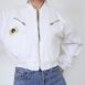 80s Vintage Bomber Jacket White Denim Revelance Vintage 00003