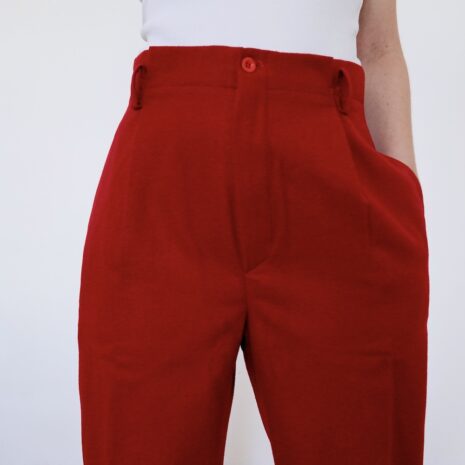 80s Vintage Pepper Woolen Slacks in Ruby Red Revelance Vintage 00001