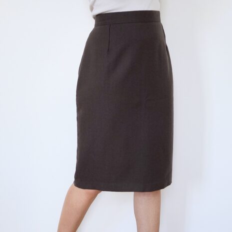 Minimalist Vintage Pencil Skirt Preppy Brown Revelance Vintage 00007