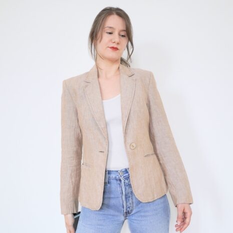 Tan Linen Blazer Revelance Vintage 00001