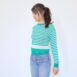 Vintage 70s Striped Jumper White Green Rêvelance Vintage 00001