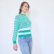 Vintage 70s Striped Jumper White Green Rêvelance Vintage 00003