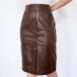 Vintage Belfe Brown Leather Pencil Skirt Revelance Vintage 00003