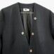 Vintage Black Linen Blend Blazer Tan Buttons Revelance Vintage 00003