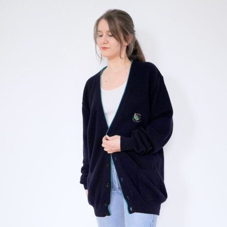 Vintage Grandpa Cardigan Golf Navy Wool Cardigan Conte of Florence Revelance Vintage 00005