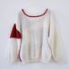 Vintage Handmade Chunky Knit Jumper Red White Geometric Pattern Revelance Vintage 00002