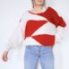 Vintage Handmade Chunky Knit Jumper Red White Geometric Pattern Revelance Vintage 00003