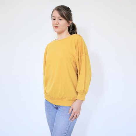 Vintage Longsleeve T Shirt Buttons Mustard Yellow Revelance Vintage 00004